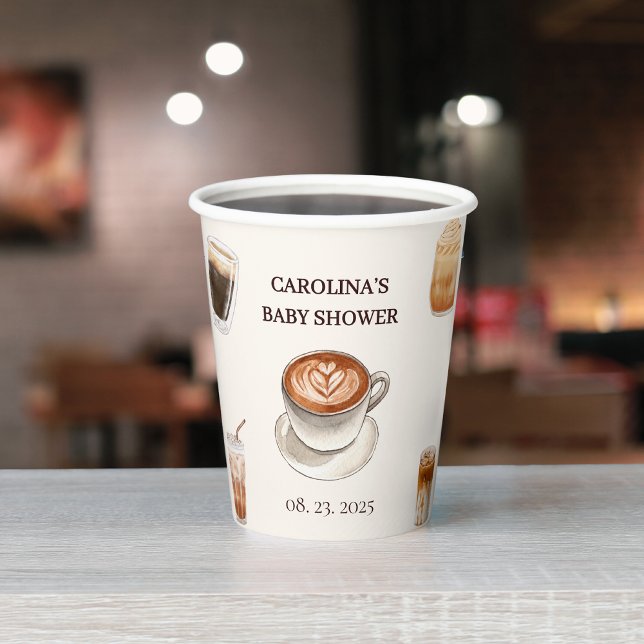 Elegant Baby is Brewing Coffee baby Shower Paper Cups (Creator Uploaded)