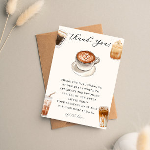 Elegant Baby is Brewing Coffee baby Shower Thank You Card