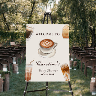 Elegant Baby is Brewing Coffee baby Shower welcome Foam Board