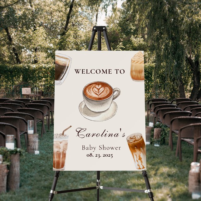 Elegant Baby is Brewing Coffee baby Shower welcome Foam Board (Creator Uploaded)
