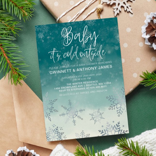 Elegant Baby Its Cold Outside Baby Shower  Invitation (Creator Uploaded)