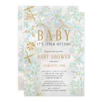 Elegant Baby It's Cold Outside Boys Baby Shower Invitation
