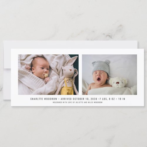 Elegant Baby Photo Collage Birth Announcement