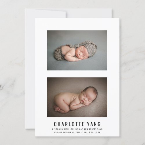 Elegant Baby Photo Collage Birth Announcement