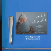 Elegant Baby Photo Magnetic Birth Announcement