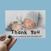 Elegant Baby Photo Shower Thank You 