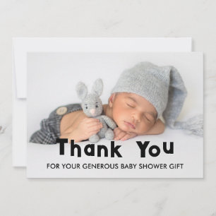Elegant Baby Photo Shower Thank You Note Card