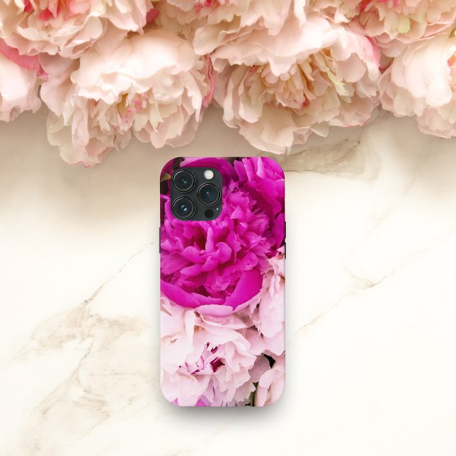 Elegant Baby Pink And Fuschia Peonies  Case-Mate iPhone Case (Creator Uploaded)