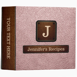 Elegant Baby pink Leather Look 3 Ring Binder