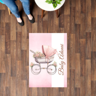 Elegant Baby Pram Shower Floor Decals
