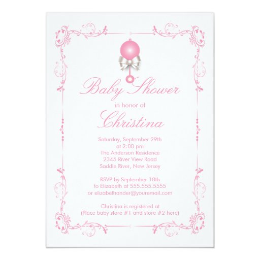 Baby Rattle Invitations 2