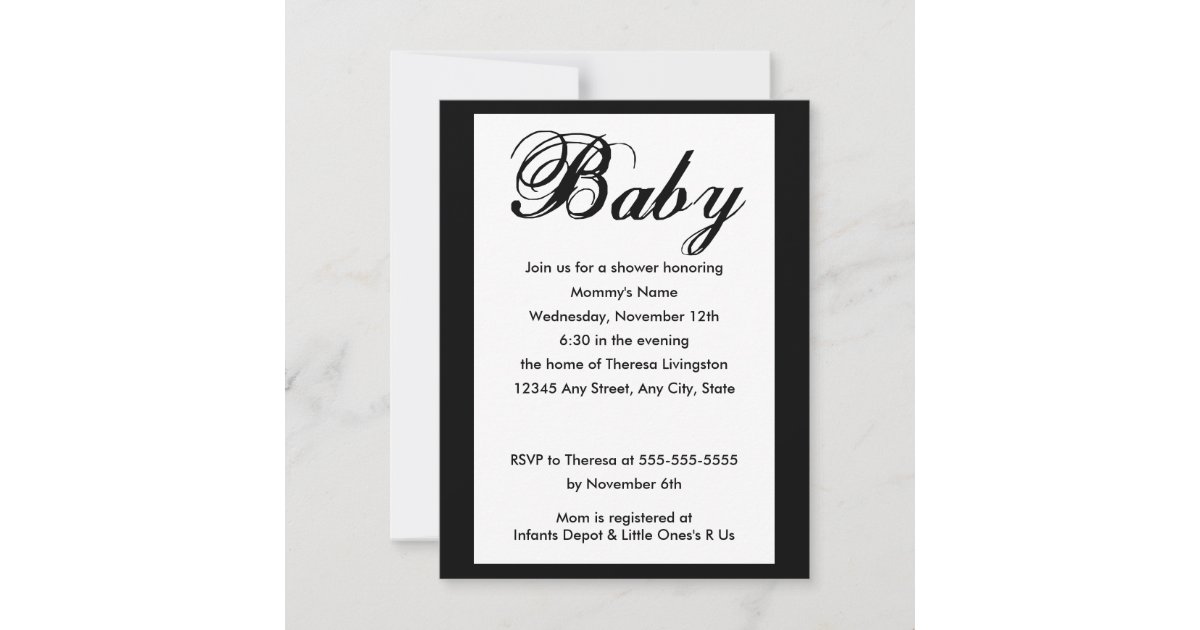 Elegant Baby Script Baby Shower Invitation | Zazzle