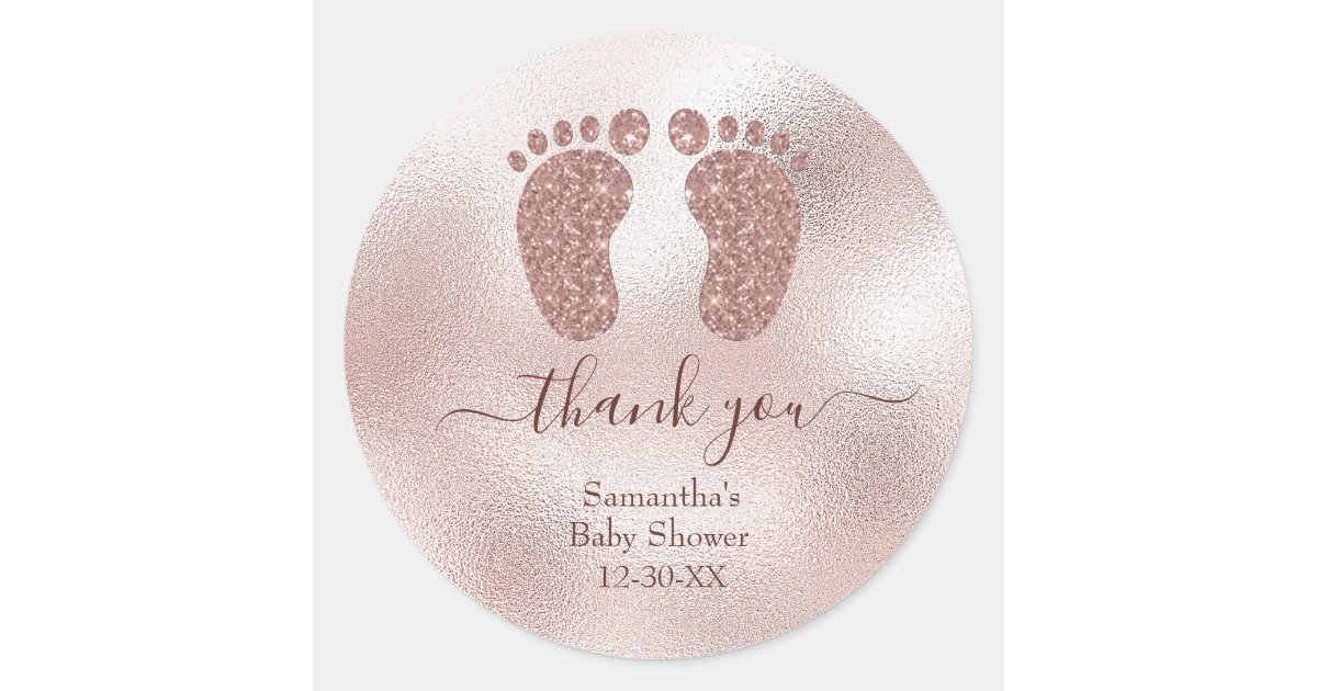 30 Baby Blue Footprints Scrapbook Stickers 1.5 Round Envelope
