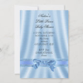 Elegant Baby Shower Boy Blue Little Prince Crown Invitation (Back)
