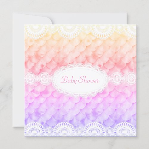 ELEGANT BABY SHOWER INVITATION rainbow MERMAID NEW