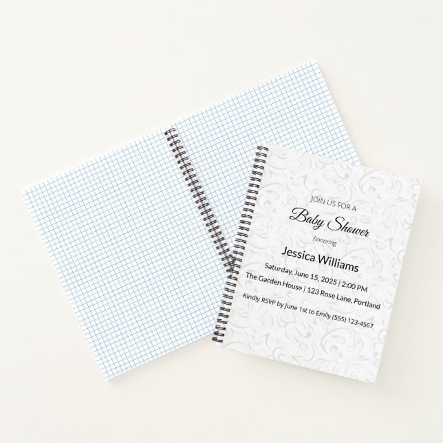 Elegant Baby Shower Keepsake Notebook (Inside)