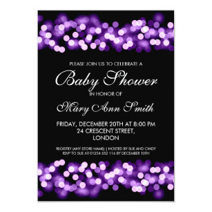 Hollywood Baby Shower Invitations Zazzle Elegant Baby Shower Purple Hollywood Glam Invitation