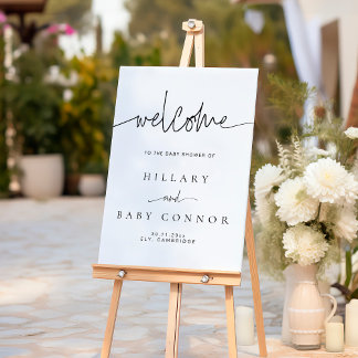 Elegant Baby Shower Script Welcome Foam sign