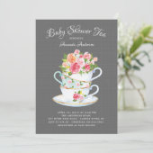 Elegant Baby Shower Tea Invitation (Standing Front)
