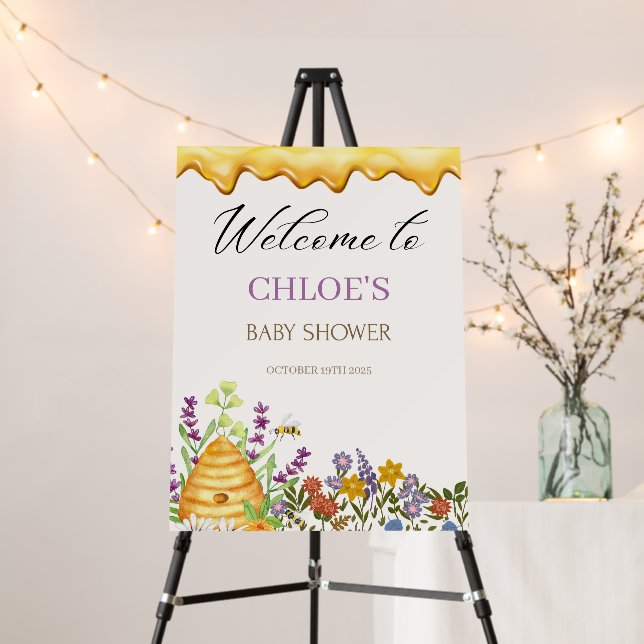 Elegant Baby Shower Welcome Sign Foam Boards (In Situ (Stand))