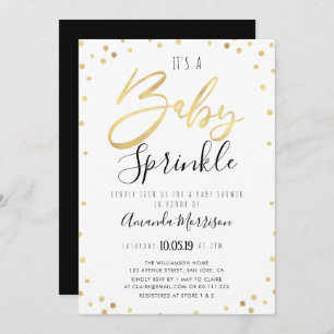 Elegant baby sprinkle baby shower invitation