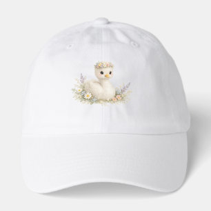 Elegant Baby Swan Wildflower Watercolor Stationery Hat