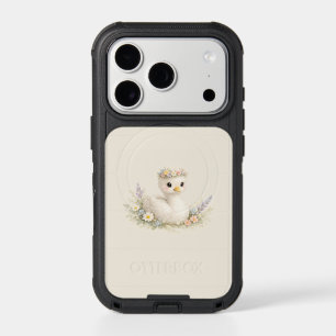 Elegant Baby Swan Wildflower Watercolor Stationery iPhone 17 Pro Case