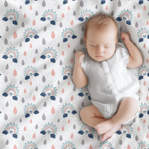 Elegant Baby Throw Rainbow Boho Nursery Look Fleece Blanket