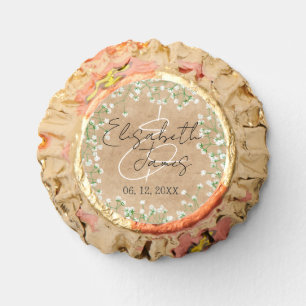 Elegant Baby's Breath Floral Rustic Boho Wedding Reese's Peanut Butter Cups