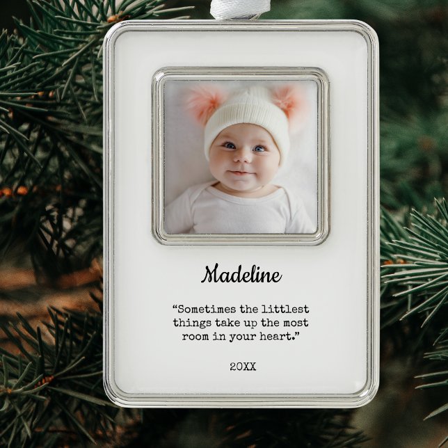 Elegant Baby's First Christmas  Photo Christmas Ornament (Elegant Baby's First Christmas Photo Christmas Ornament )