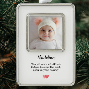 Elegant Baby's First Christmas Photo Ornament