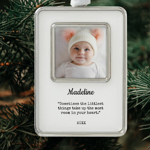 Elegant Baby's First Christmas Photo Ornament