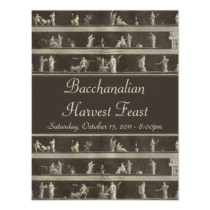 Elegant Bacchanalian Harvest Feast Neo Classical Personalized Invite