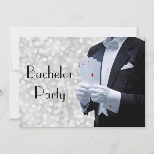 Elegant Bachelor Party Invitation with Tuxedo