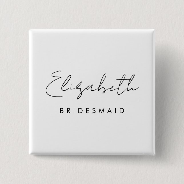 Elegant Bachelore Bridesmaid Womens Square Button (Front)