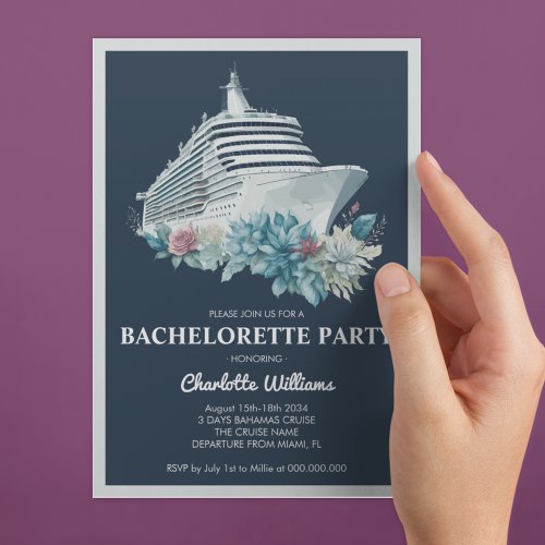 Elegant Bachelorette Party Cruise Ship Invitation