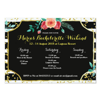 Elegant Bachelorette Party Itinerary Invitation