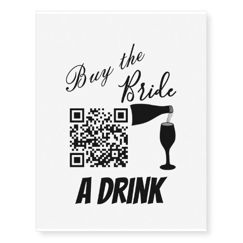 Elegant Bachelorette QR Code Temporary Tattoos