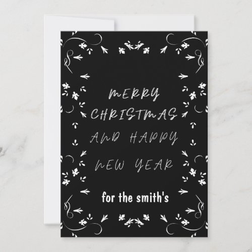 elegant back and white christmas and new year holi holiday card
