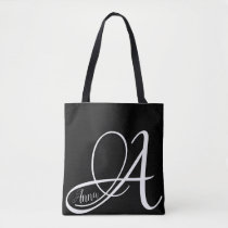 Personalized Name Monogram J - Juliette - Letter J Tote Bag for