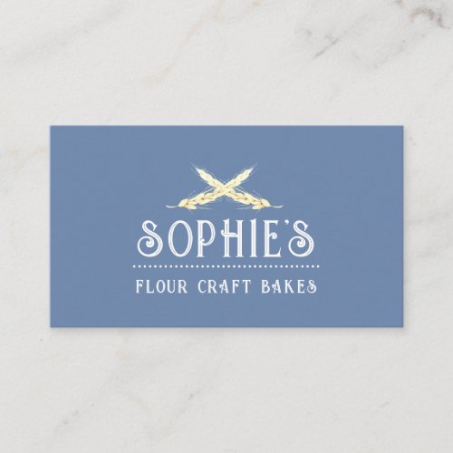 Elegant Bakers Blue Logo Business Card