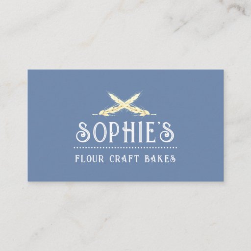 Customizable Elegant Baker's Blue Logo Business Card