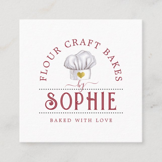 Elegant Baker's Logo Business Card (Front)