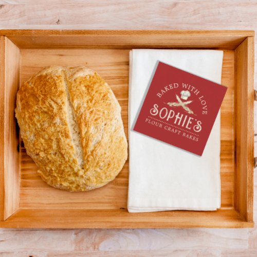 Elegant Bakers Logo Red Business Card
