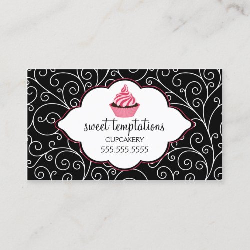 Elegant Bakery Cupcake Business Cards
