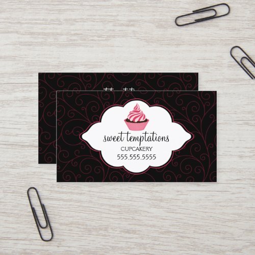 Elegant Bakery Cupcake Business Cards