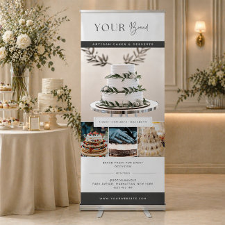 Elegant Bakery Photo Collage Business  Retractable Banner
