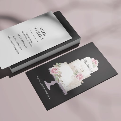 Customizable Elegant Bakery Three Tier Cake Vertical Business Card