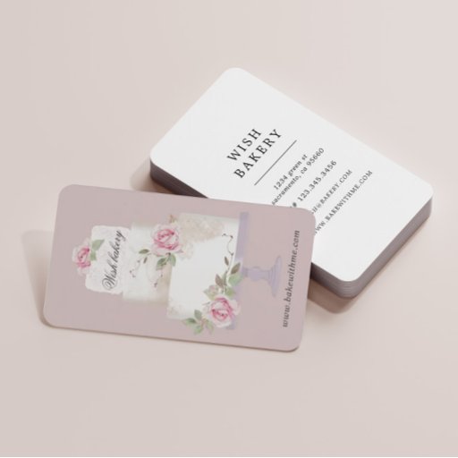 Customizable Elegant Bakery Three Tier Cake Vertical Business Card