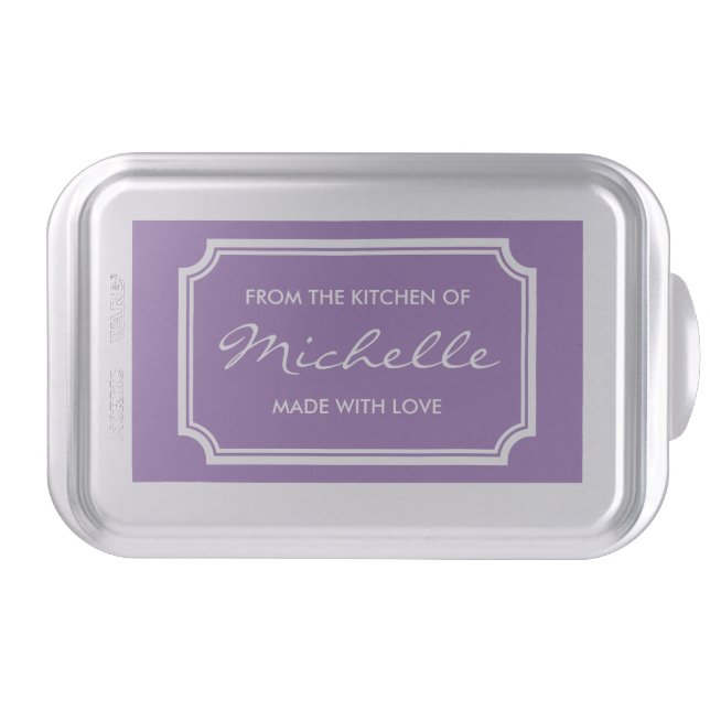 Elegant baking cake pan with personalized name (Front)